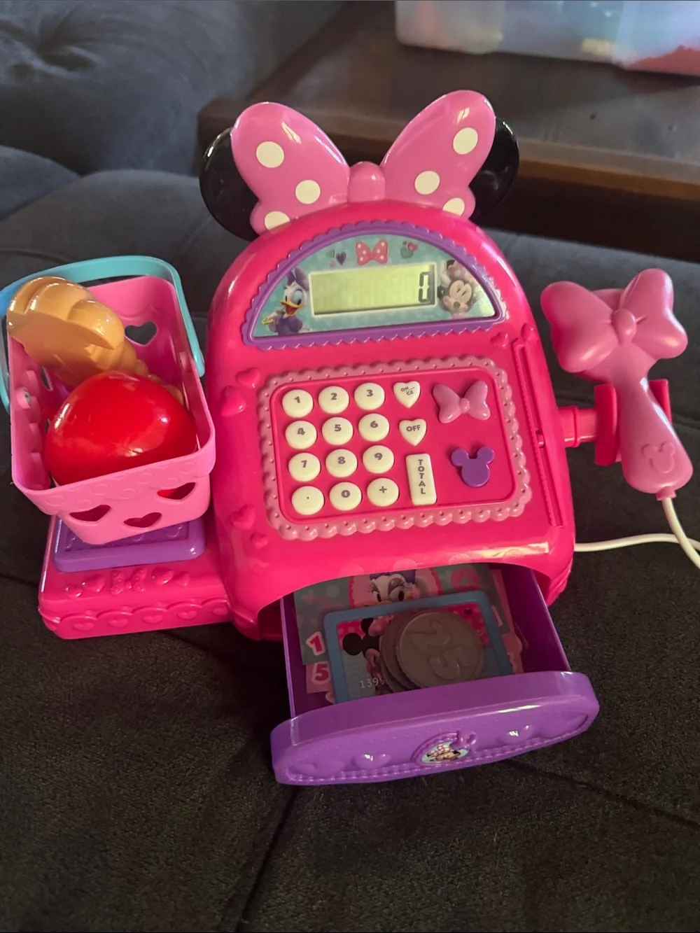 Disney Minnie Mouse Pink and Purple Play Cash Register with Scanner
